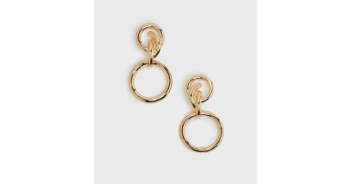 Gold Knot Double Circle Drop Stud Earrings 
						
						Add to Saved Items
						Remove from Sav... | New Look (UK)