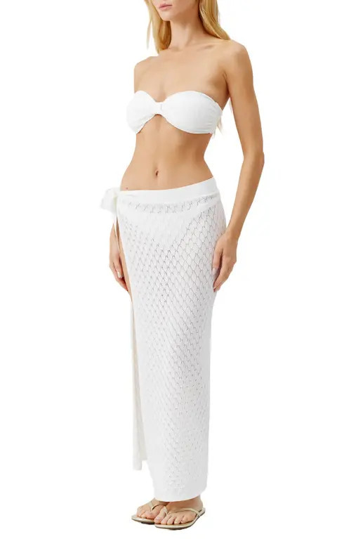 Melissa Odabash Dawn Open Stitch Cover-Up Skirt in Ivory at Nordstrom | Nordstrom