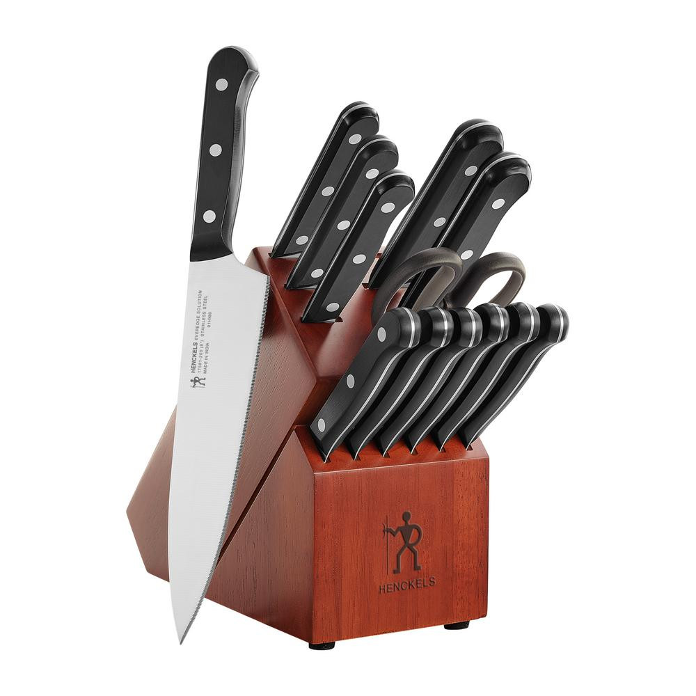 Henckels Everedge Solution 14pc Stainless Steel German Knife Block Set | The Home Depot