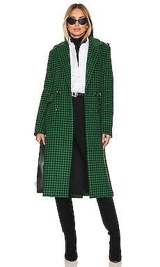 Ena Pelly x Rj Wool Tailored Coat in Green Houndstooth from Revolve.com | Revolve Clothing (Global)