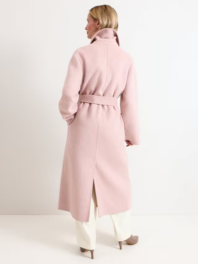 Phase Eight Darcy Wrap Long Coat, Pink | John Lewis (UK)