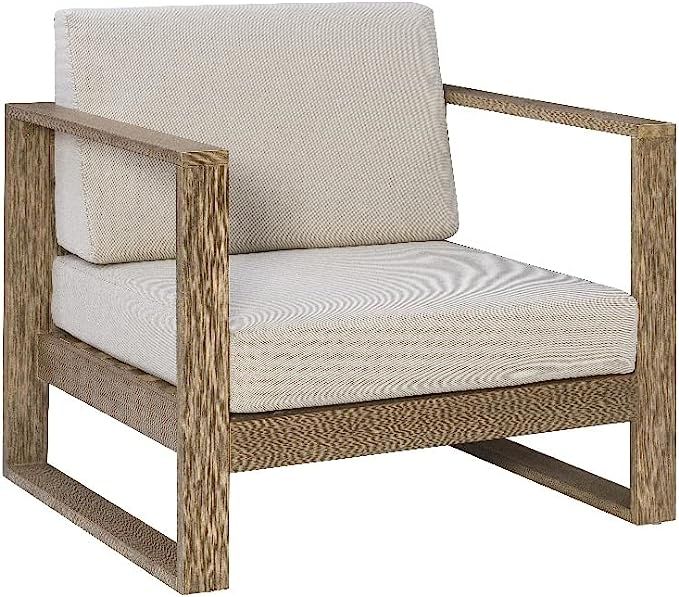 Modern Wood Outdoor Chair with Cushions in Natural | Amazon (US)