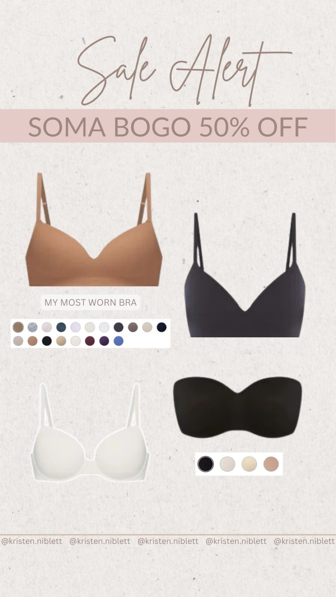 SomaSALE! BOGO 50% off! These are the most amazing bras. They are wireless and totally seamless! They look amazing under a T-shirt as well!


#LTKsalealert #LTKstyletip #LTKSeasonal