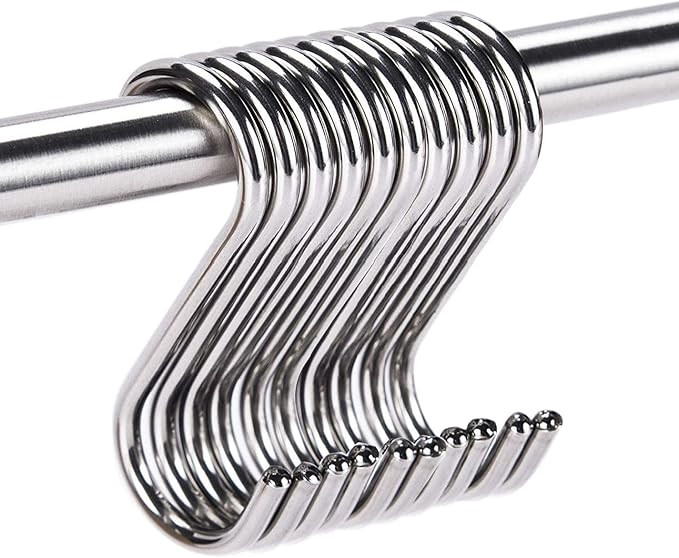 ARTOYS Stainless Steel S Hooks - Pack of 10, 3 Inches, 4mm Diameter, 50lbs Load Capacity - Electr... | Amazon (US)