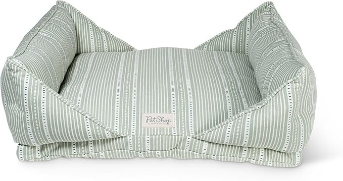 Fringe Studio Block Stripe Dusty SAGE 30" W x 23" D x 9.5" H Medium Mase Modern Cuddler Pet Bed, ... | Amazon (US)