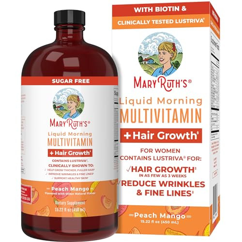 MaryRuth's Multivitamin Multimineral Supplement for Women + Hair Growth Vitamins | with Lustriva & Chromium Picolinate 1000mcg | Thicker Hair, Wrinkles, Fine Lines, Skin Care | Ages 18+ | 15.22 Fl Oz | Amazon (US)