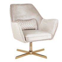 Diana Contemporary Lounge Chair in Gold Metal and Cream Velvet by LumiSource | Walmart (US)