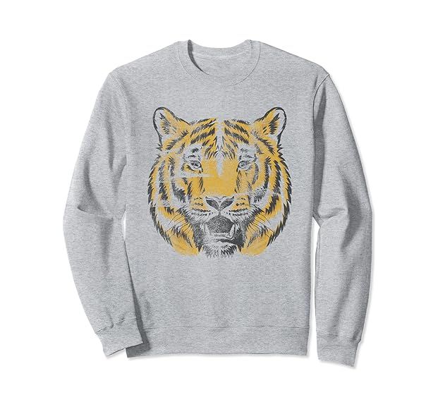 Vintage Tiger Face Tiger Head Wild Cat Lover Gift Sweatshirt | Amazon (US)