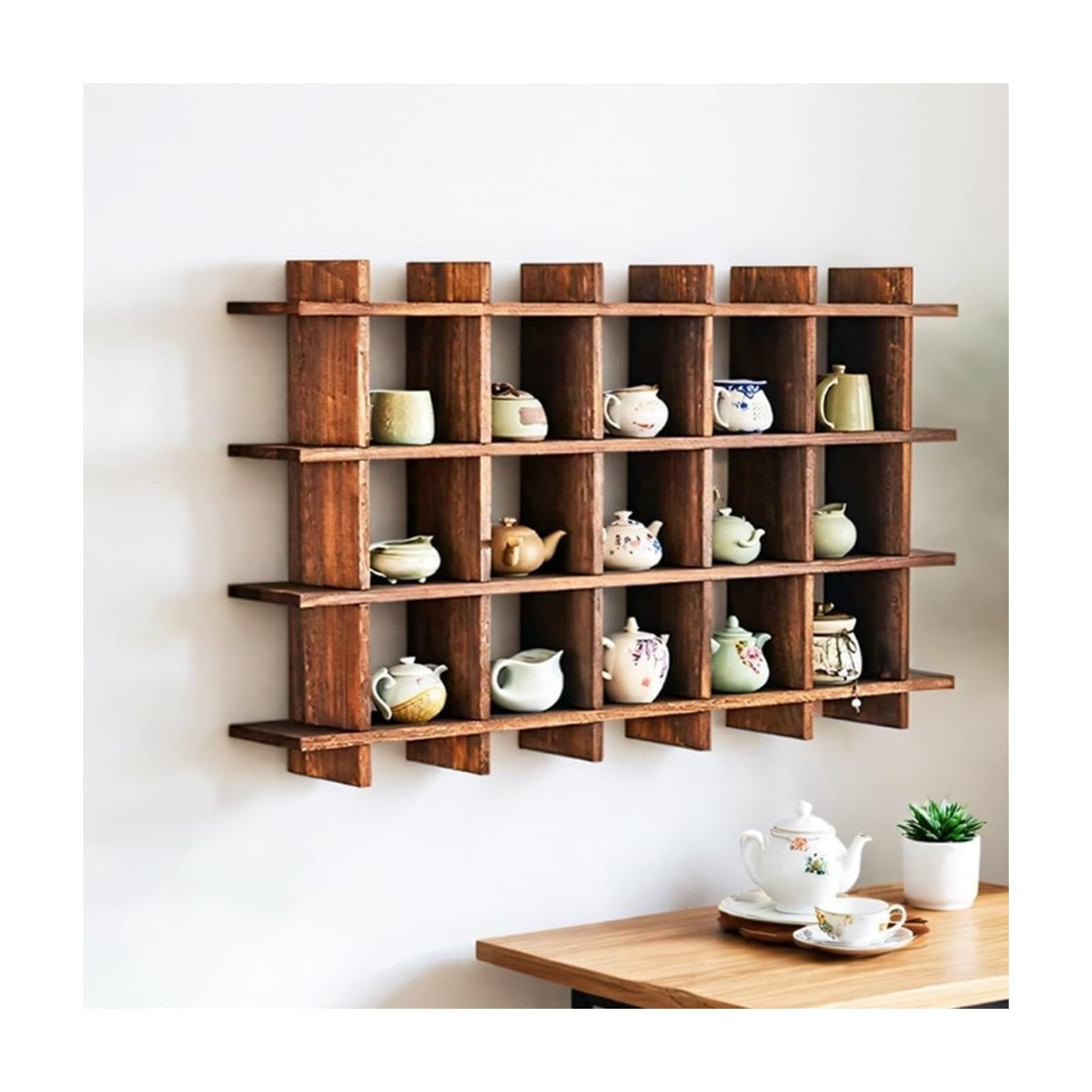 BYRTJSWX Multifunctional Wooden Mug Display, Wall Mounted Decor Display Case, Space-Saving Wall C... | Amazon (UK)