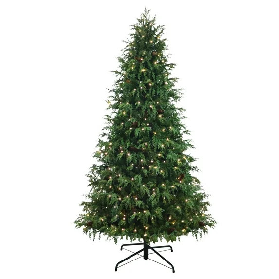 7.5' Pre-Lit Cedar Green Artificial Christmas Tree with 400 Warm White Twinkle LED Lights, by Hol... | Walmart (US)