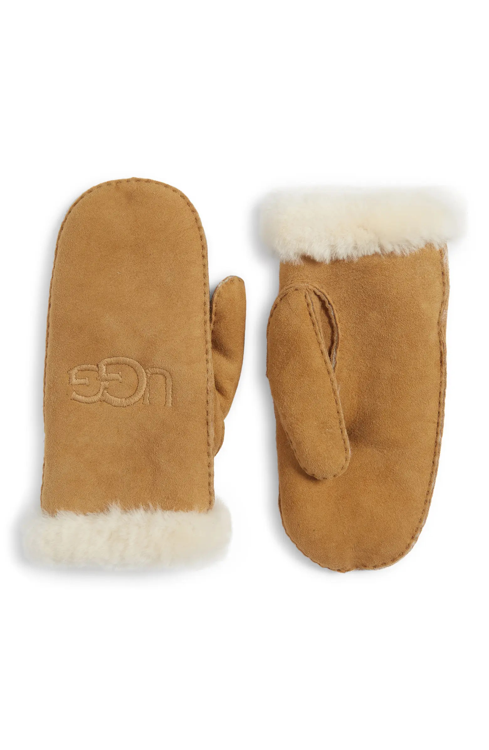 Genuine Shearling Lined Mittens | Nordstrom