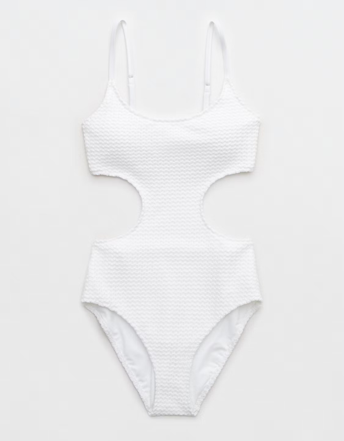 Aerie Textured Side Scoop One Piece Swimsuit | American Eagle Outfitters (US & CA)