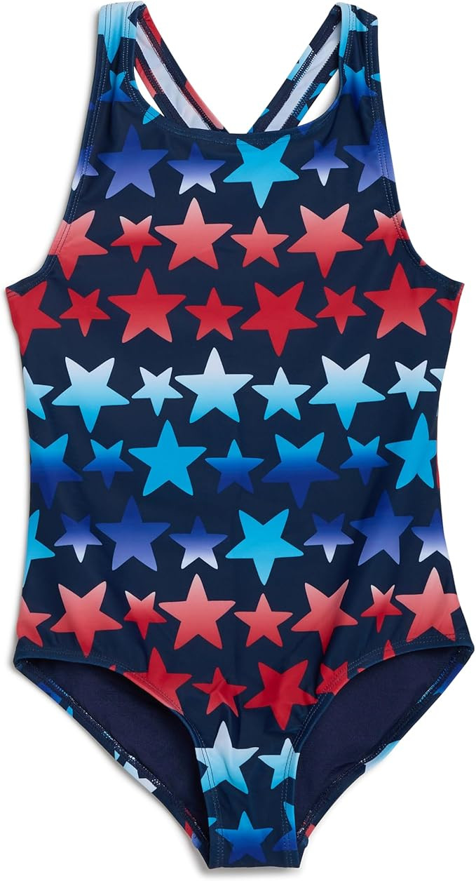 Lands' End Girls' UPF 50+ Stretch Crisscross Back One Piece Swimsuit | Amazon (US)