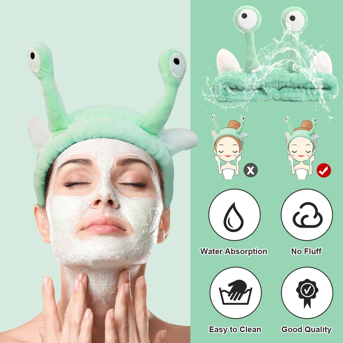 2 Pieces Makeup Spa Headband Face Wash Headband Animal Headband for Washing Face Coral Fleece Cos... | Amazon (US)