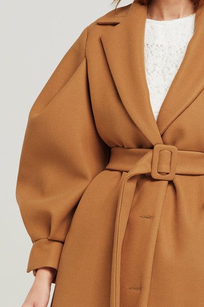 Isabella Structured Puff Sleeve Coat | Storets (Global)