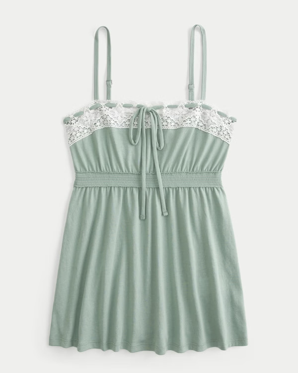 Women's Easy Lace Trim Babydoll Top | Women's Tops | HollisterCo.com | Hollister (UK)