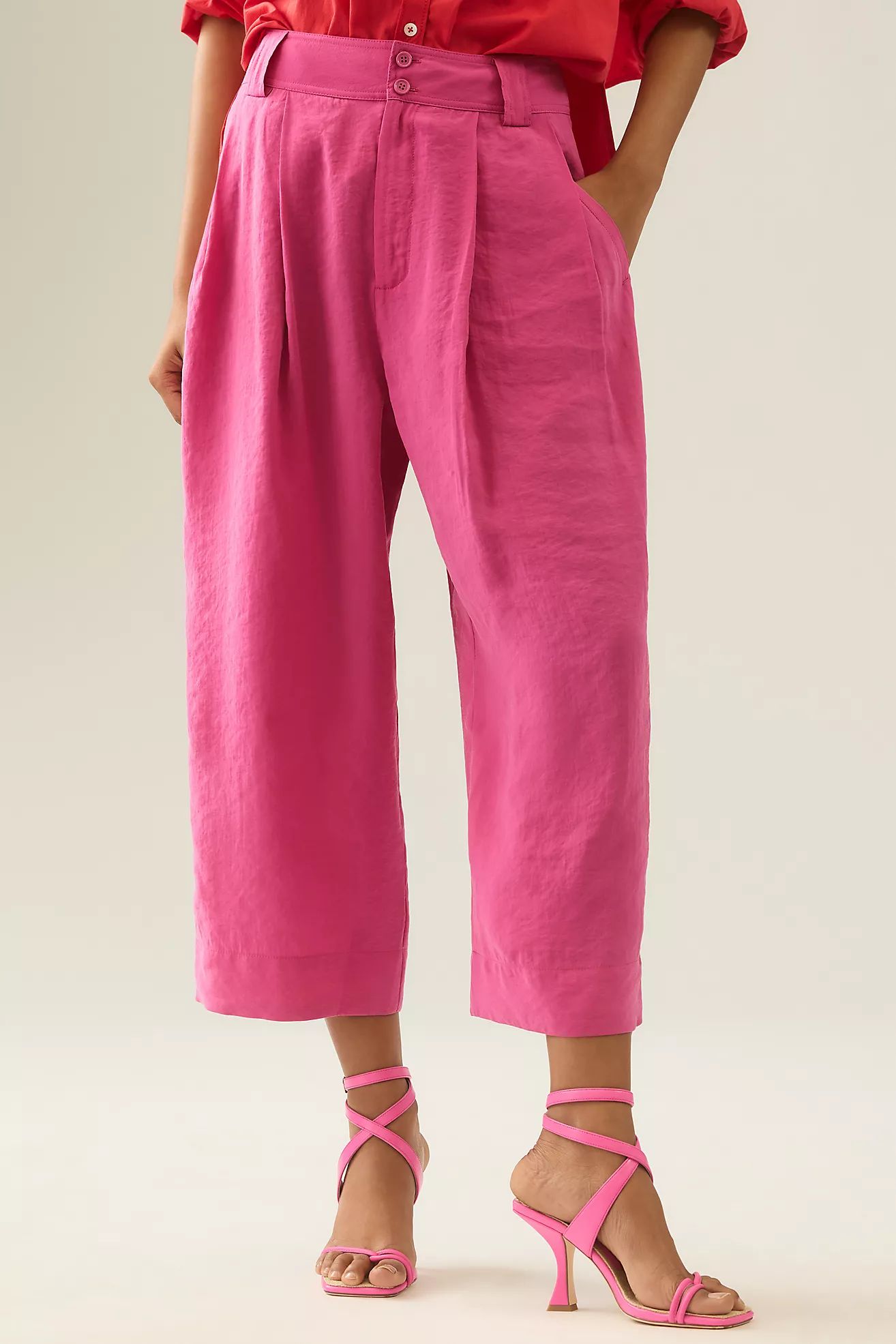 By Anthropologie Cropped Pleated Trousers | Anthropologie (US)