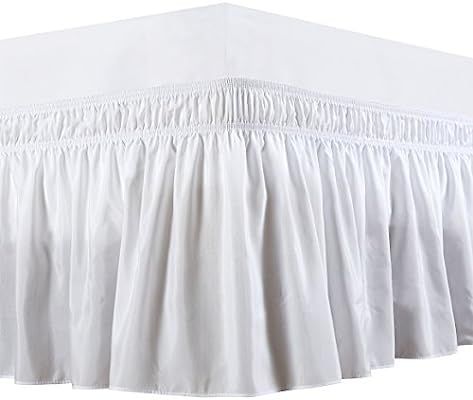 Biscaynebay Wrap Around Bed Skirts Elastic Dust Ruffles, Easy Fit Wrinkle and Fade Resistant Text... | Amazon (US)