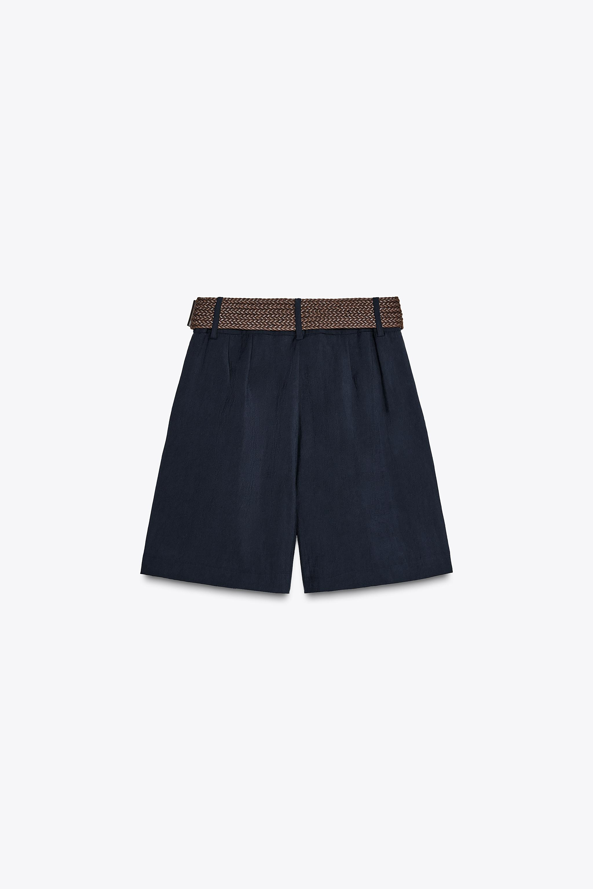 PLEATED BELT SHORTS | Zara US