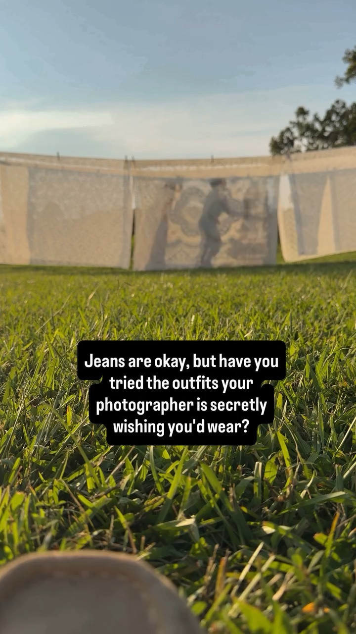 Jeans aren't the problem.

Jeans every single session? That's what's limiting you.

Because when you default to the same safe outfits every time,

you get the same photos every time.

And picking outfits starts to feel like a chore instead of the fun part.

Here's what your photographer is secretly wishing you knew:

family photos are your excuse to play dress up.

The flowy dress you'd never get to wear anywhere else.

The outfits that actually feel like an occasion.

And when you get this right, your whole family feels it.

My kids literally ask "when's our next photoshoot?"

And my hubby stopped complaining about pictures altogether —

because now he feels like he looks good in them. ☺️

That's when booking the next session becomes something you look forward to

instead of something you dread because of the outfit scramble.

I’ve linked some of my favs for you to try out. 😍