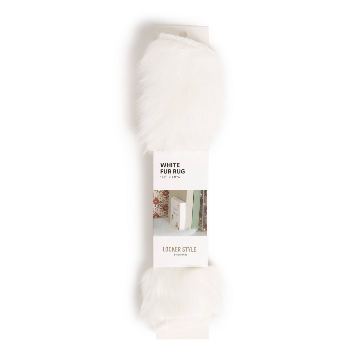 U Brands 11.4"x9.8" Locker Round Fur Rug White | Target