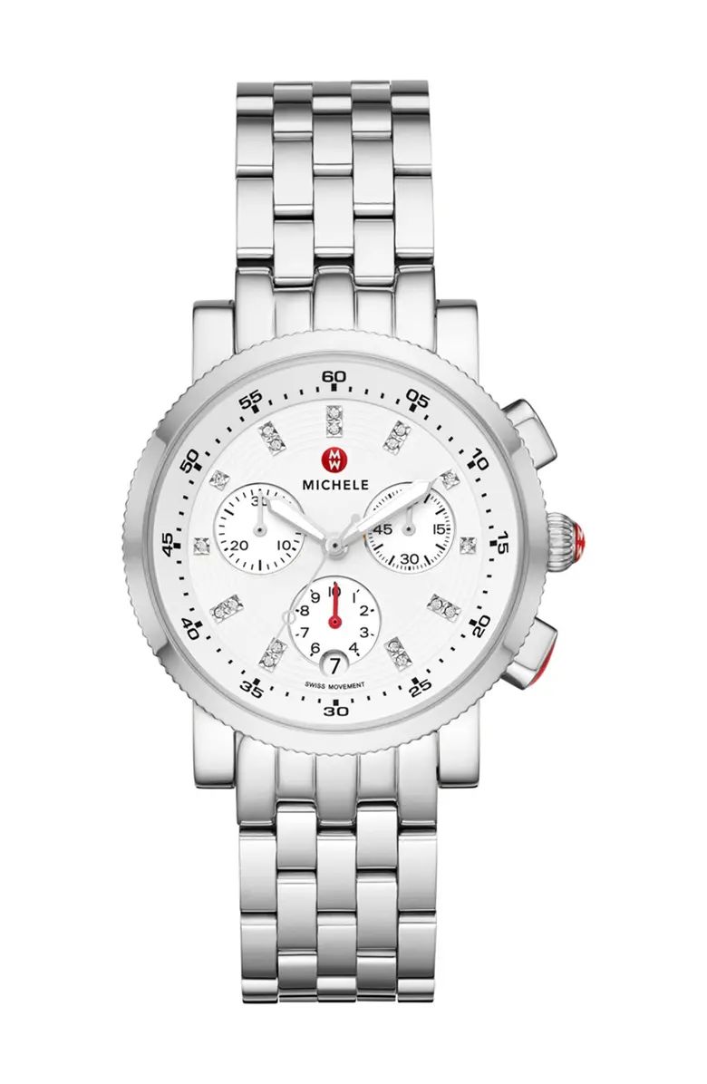 Women's Diamond Accent Stainless Sport Sail Watch, 38mm - 0.06ctw | Nordstrom Rack