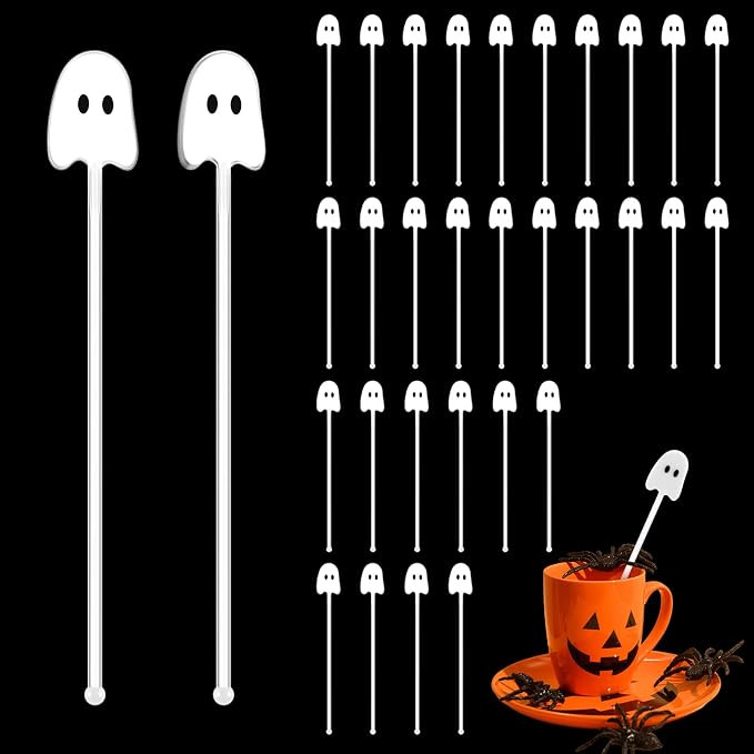SiliFine 30 Pcs Halloween Swizzle Sticks Plastic Coffee and Cocktail Stirrers Fall Thanksgiving D... | Amazon (US)