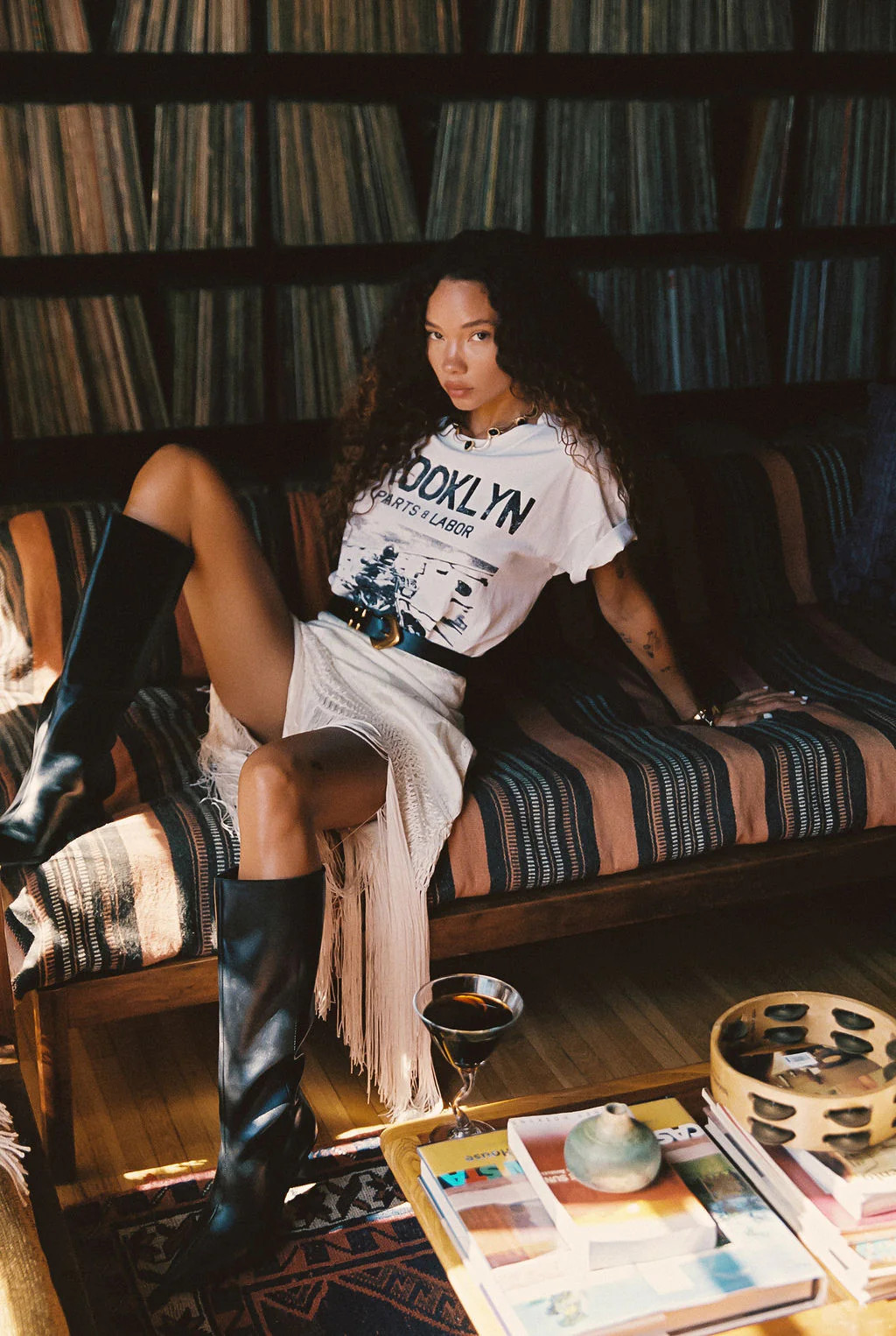 White Fringe Skirt for Women | 12th Tribe | 12th Tribe