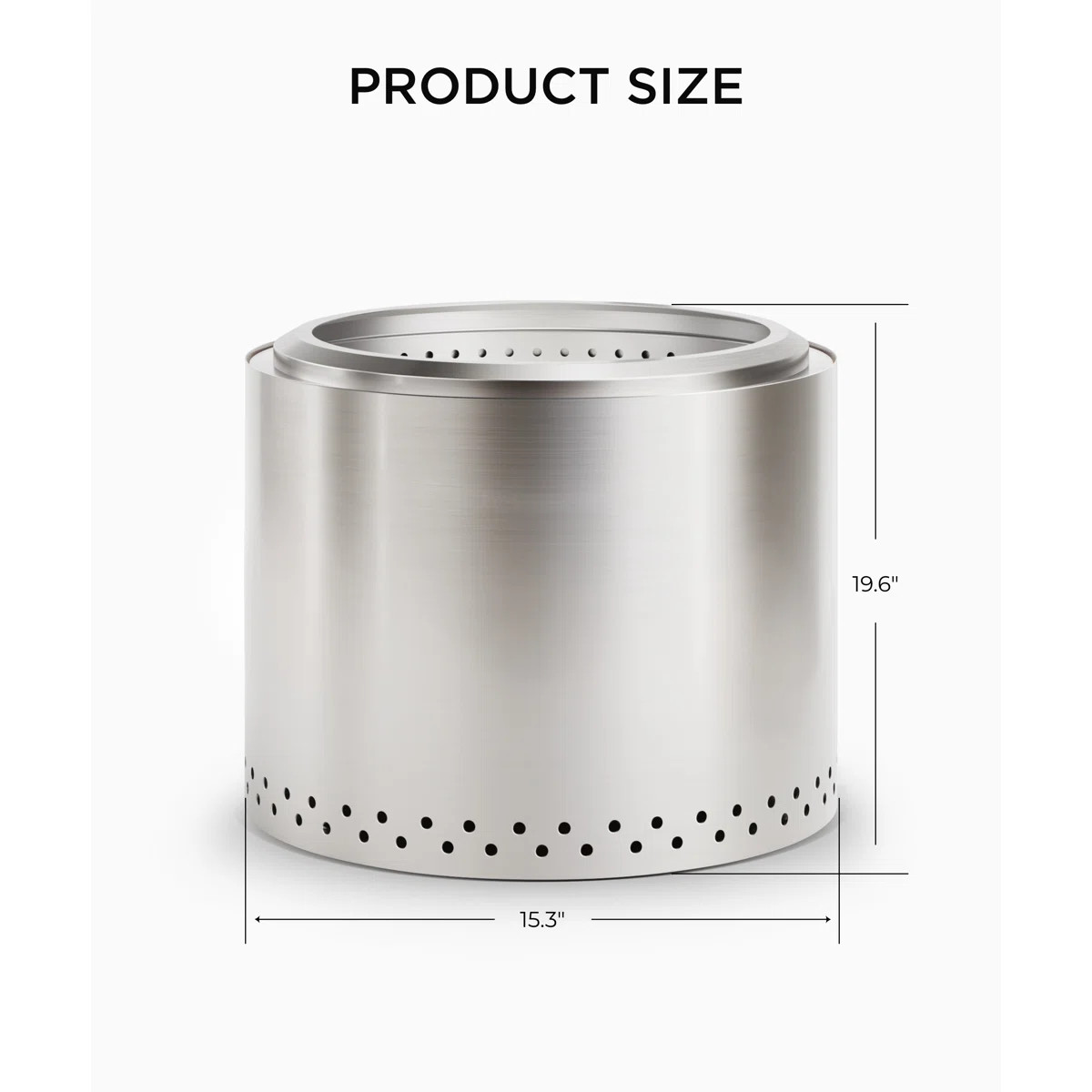 19.6 Inch Smokeless Fire Pit With Removable Ash Pan - Portable Outdoor Fire Pit - Stainless Steel... | Wayfair North America