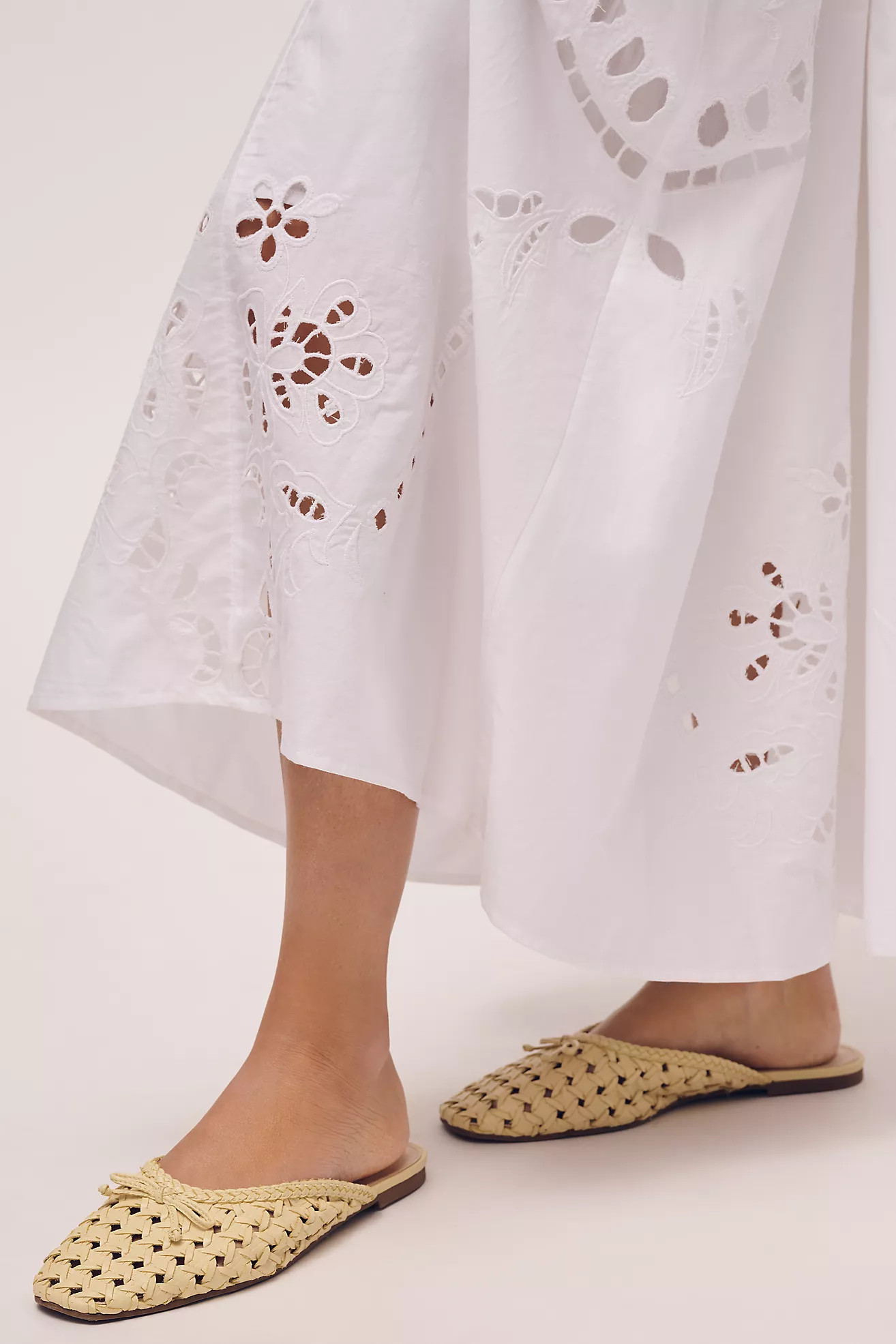 Maeve Cotton Eyelet Midi Dress | Anthropologie (US)