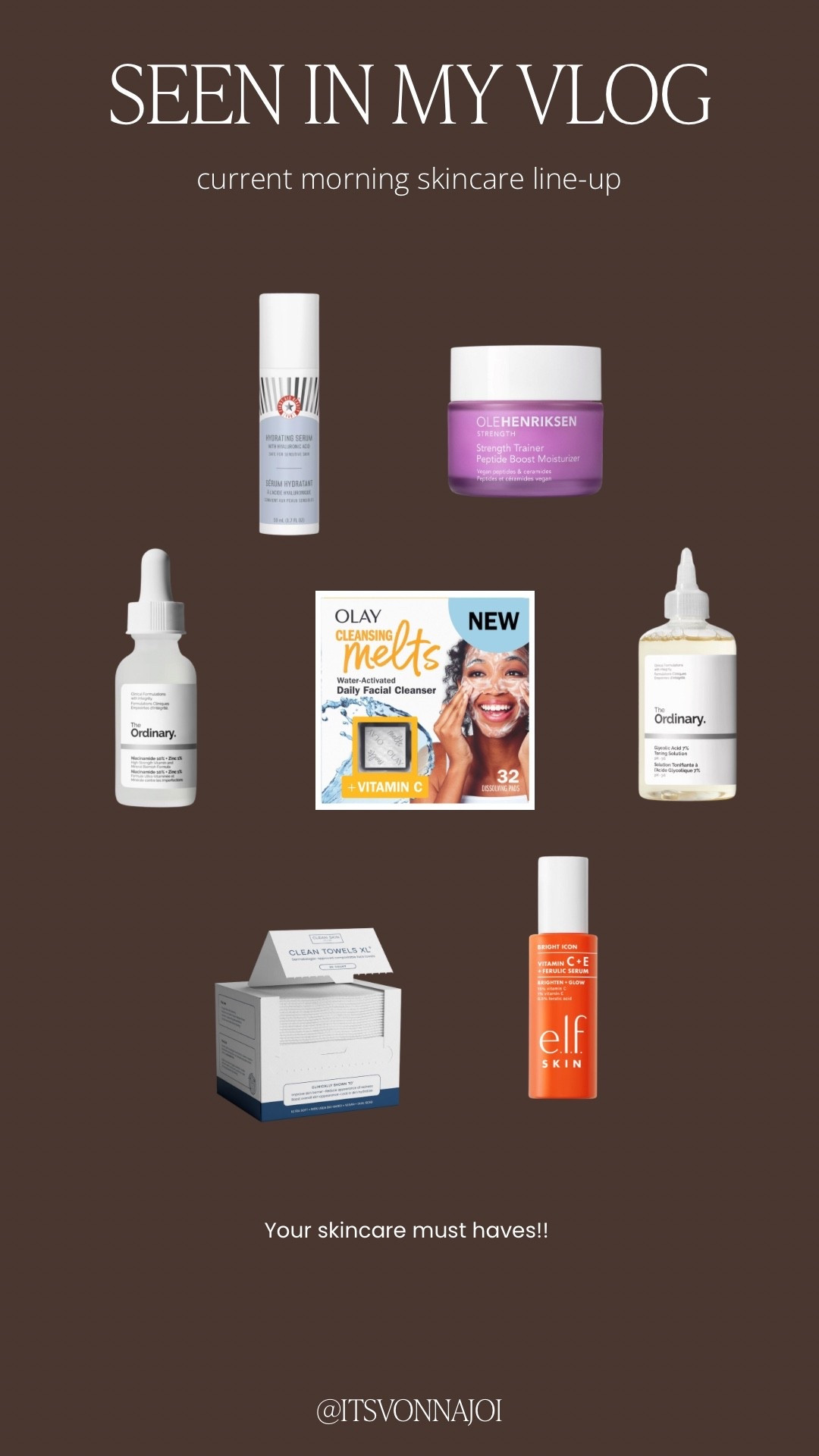 Morning skincare line up 