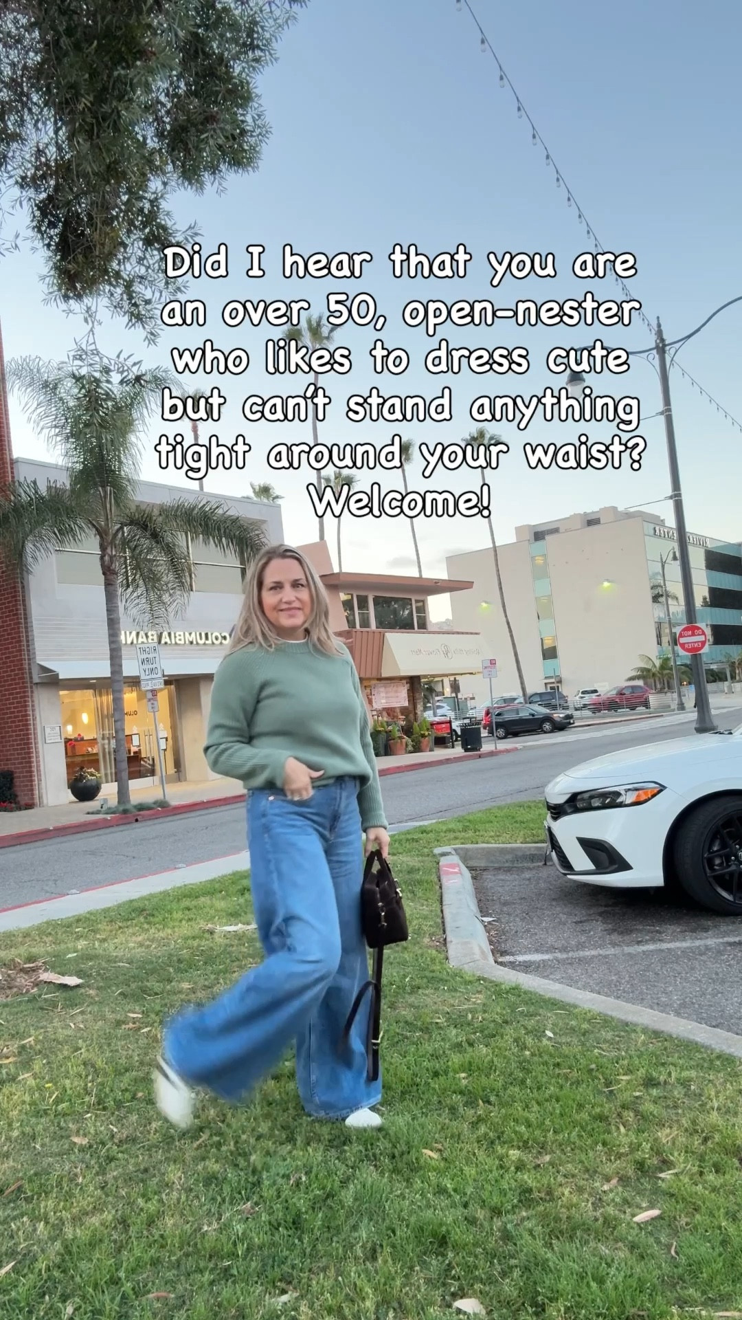 Cute but comfortable is always my go to look! I love a cashmere sweater year round & jeans are always a staple. Grab these wide leg, support soft ones on sale this weekend. 
Size up if you want a loser fit  

#LTKdayinmylife #LTKootd #LTKOver40