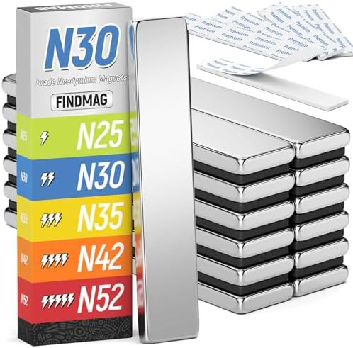FINDMAG 12 Pack Bar Magnets, Rare Earth Magnets, Silver, 60 x 10 x 3mm | Amazon (US)