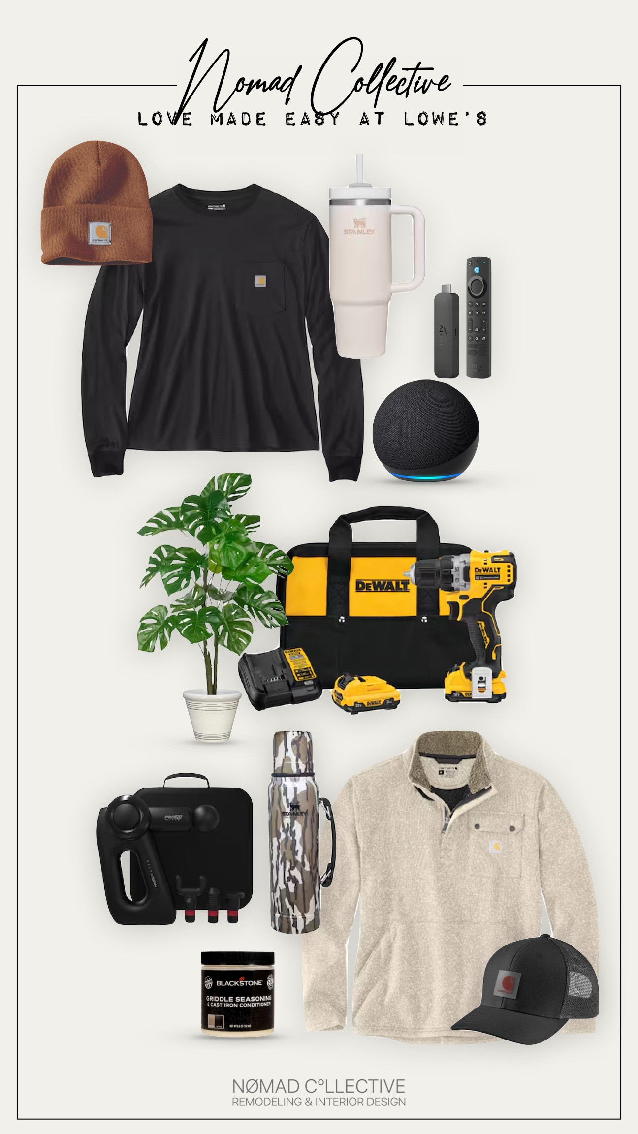 Love made easy at Lowe's. Discover the perfect Valentine’s gift for your special someone, from durable Carhartt workwear to the latest Stanley gear – all in one convenient spot.

Check out our Lowe's Storefront: https://creatorsold.io/lowes-companies-inc/nomad_collective_designs/gift-guides 

 #LTKGiftGuide #LTKWorkwear #LTKMens