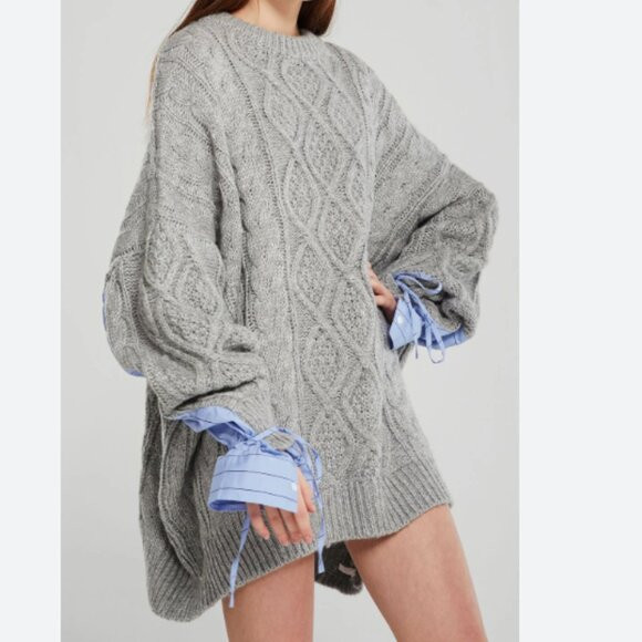 Storets Sadie Shirt Combo Knit Oversized Sweater/ Dress | Poshmark