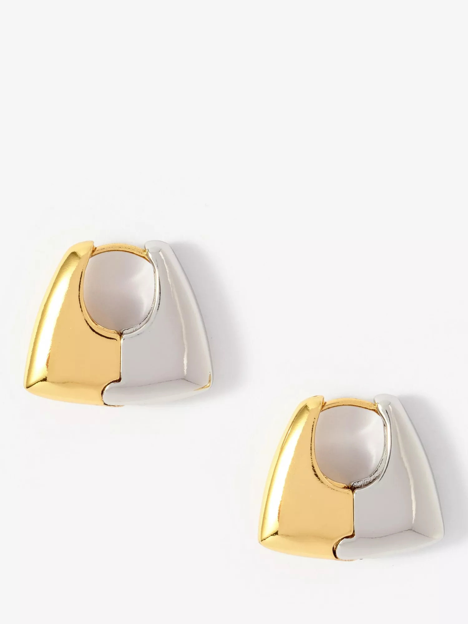 Mint Velvet Two Tone Hoop Earrings, Gold/Silver | John Lewis (UK)