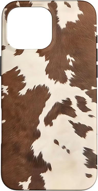 Cow Print Cowhide Pattern Brown White Piebald Cowgirl Case for iPhone 16 Pro Max | Amazon (US)