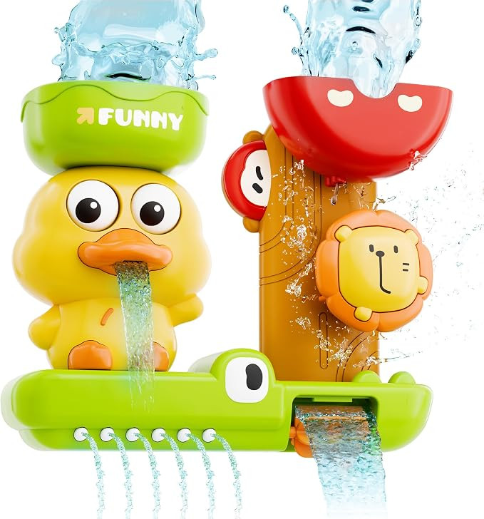 iPlay, iLearn Bath Toy for Toddler 1-3, Baby Duck Shower Set W/ Suction Cup | Amazon (US)