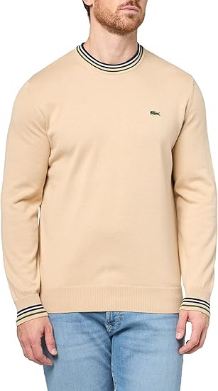 Lacoste Men's Striped Cotton Jersey Sweater | Amazon (US)