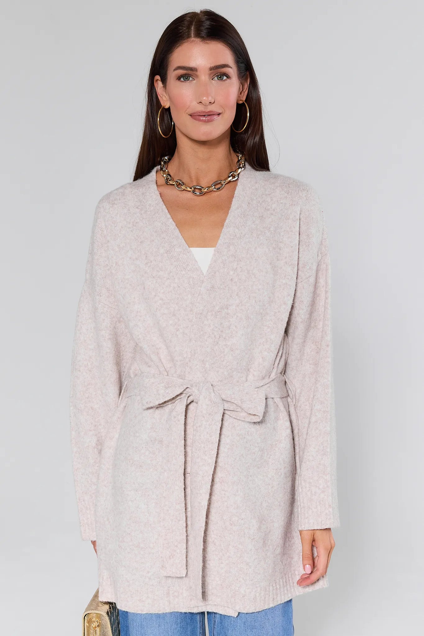 Tinley Gray Wrap Cardigan | Avara