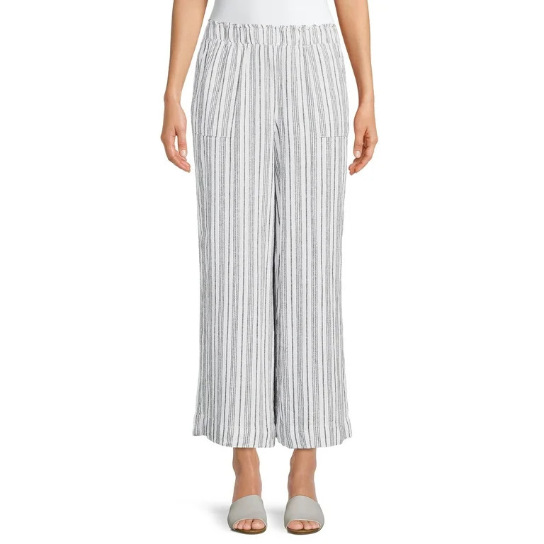 Time and Tru Women's Linen Crop Pants | Walmart (US)