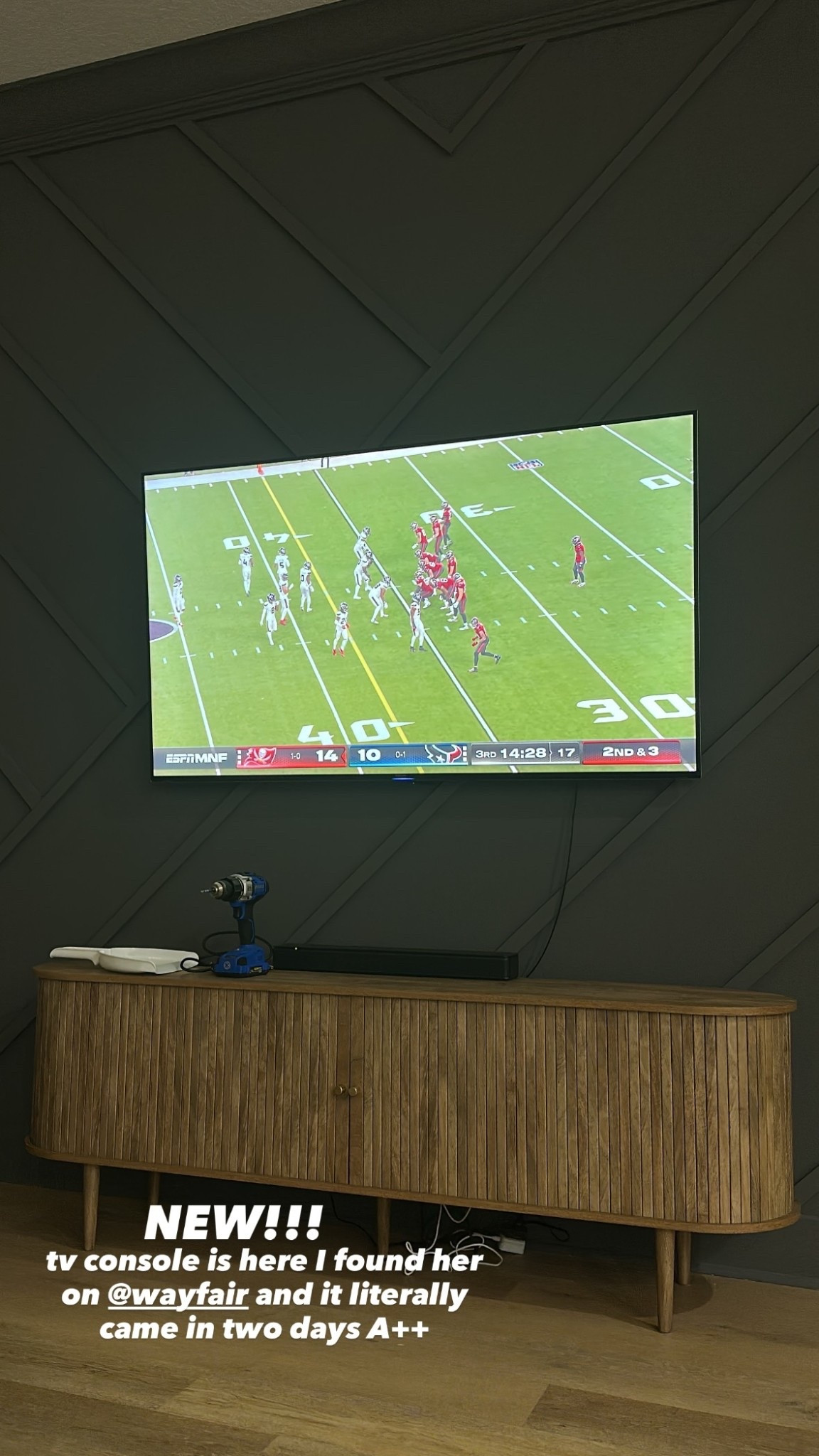 NEW!!! tv console is here I found her on @wayfair and it literally came in two days A++. Transform your space with this mid-century modern TV stand, featuring a sleek oval design and tapered solid wood legs. The sliding tambour doors offer easy access and keep your items organized. With ample storage for electronics and essentials, it helps maintain a clutter-free home. Perfect for any room, it combines style and functionality seamlessly.

#LTKSaleAlert #LTKHome #LTKMens