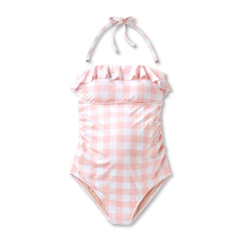 Bandeau One Piece Maternity Swimsuit - Isabel Maternity by Ingrid & Isabel™ Gingham | Target