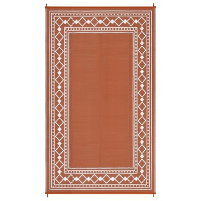 Modern Large Outdoor Rugs for Patio Camping, Reversible Lightweight Plastic Straw Rug Geometric Bordered UV Resistant RV Mat for Graden Beach Deck | Target