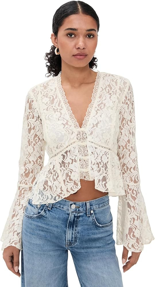 Free People Women's Whispering Love Lace Top | Amazon (US)
