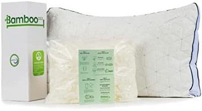 BAMBOOzzz Bed Pillow - Soft Adjustable Cross Cut Shredded Memory Foam Pillow  Cooling Comfort Rayon Blend Bamboo Washable Hypoallergenic Cover - King | Target