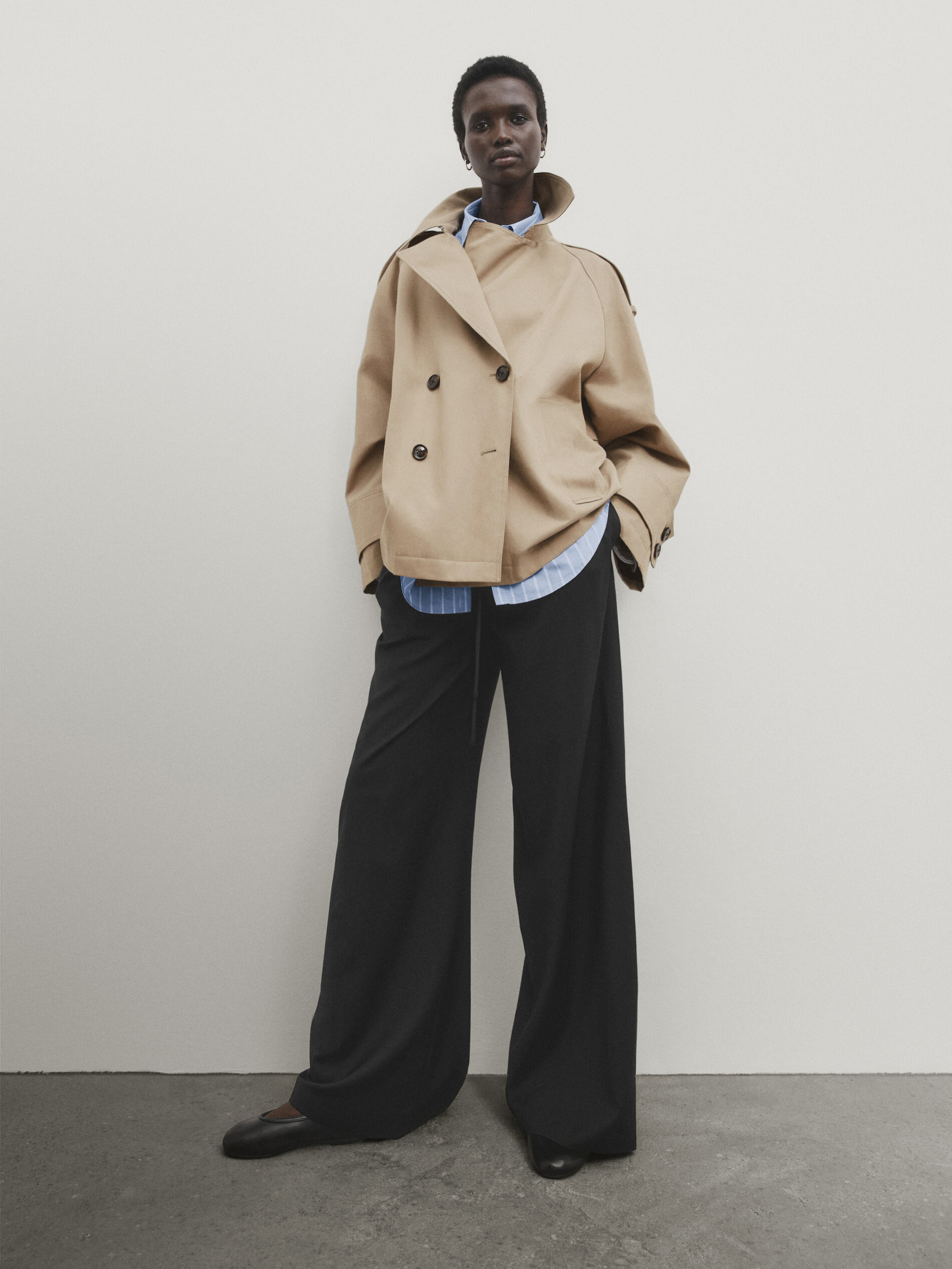 Flowing trousers with tie detail | Massimo Dutti US