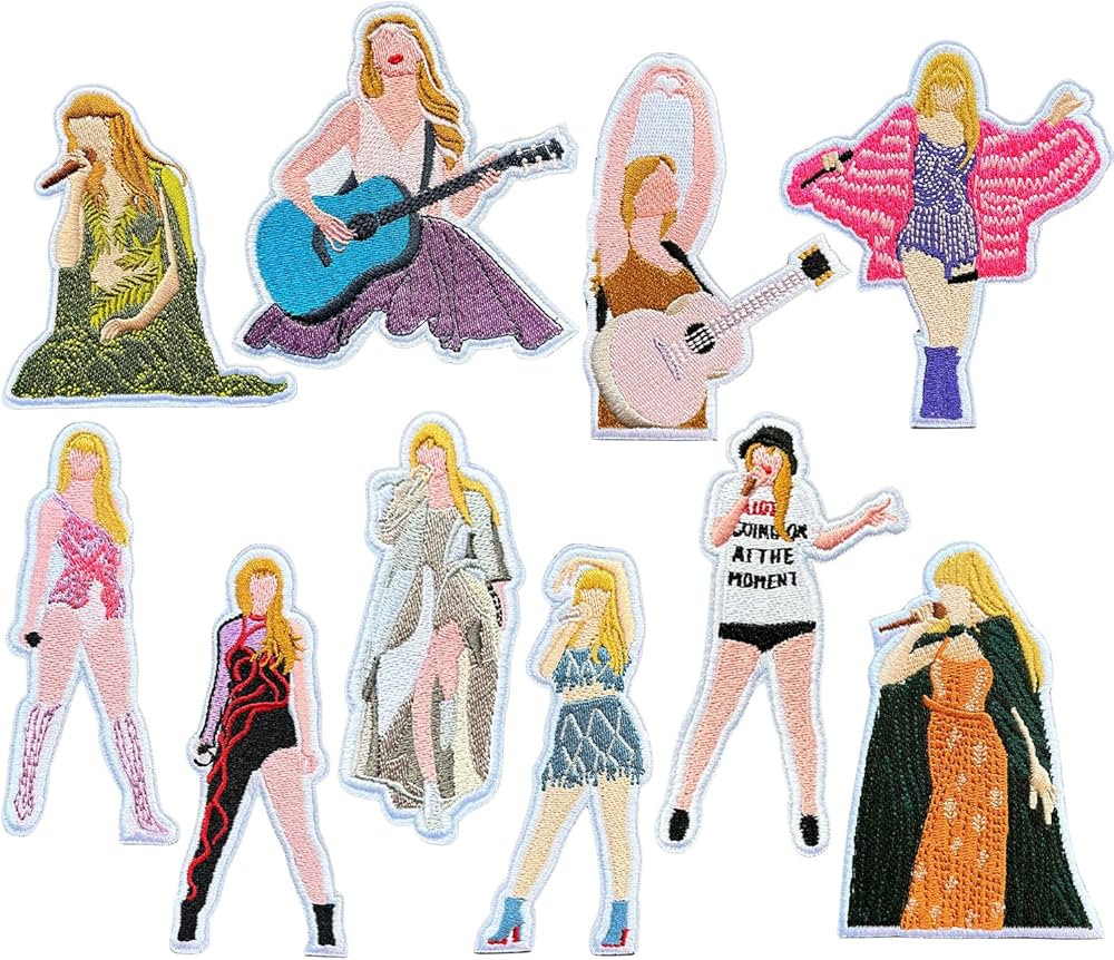 Music Embroidered Patches, 10PCS Concert Style Iron on Patches for Cardigan, Sew on 13 Applique F... | Amazon (US)