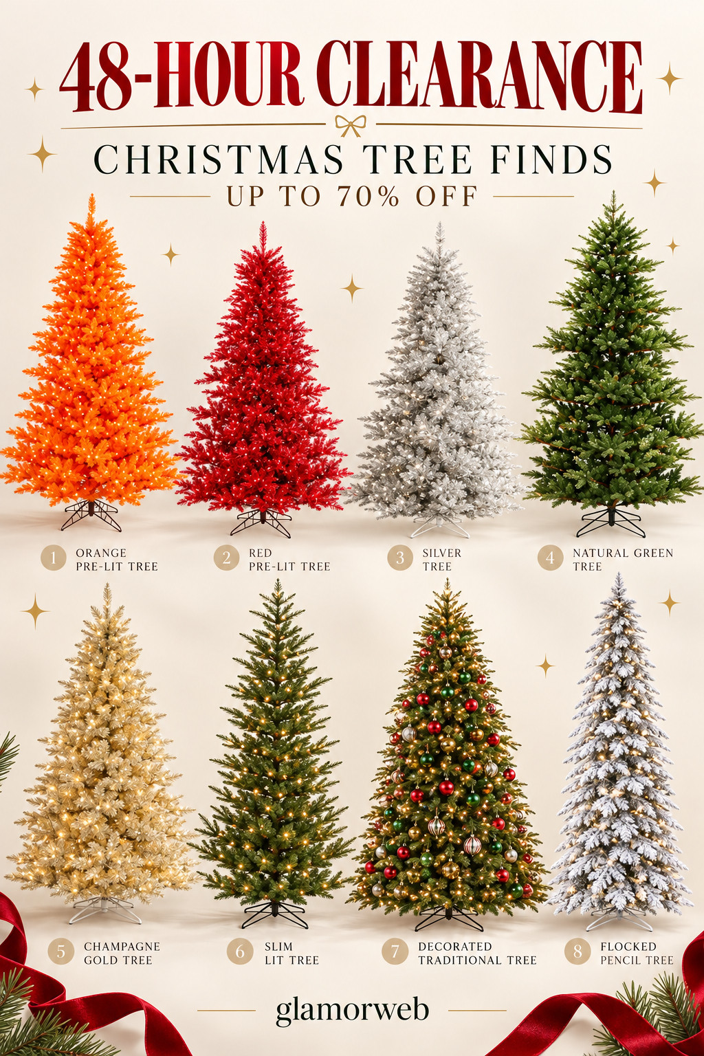 Okayyy these Christmas tree finds are SO good 🎄✨ From classic green and flocked styles to red, orange, champagne, and slim pre-lit trees, there’s literally a tree for every holiday vibe. Wayfair’s 48-Hour Clearance is on with up to 70% off, so this is the perfect time to grab your favorite before the sale ends! 🤍🎁
#Wayfair #WayfairFinds #WayfairSale #48HourClearance #ChristmasTree #ChristmasTrees #ChristmasTreeFinds #ChristmasDecor #HolidayDecor #ChristmasHome #ChristmasTreeIdeas #PreLitChristmasTree #FlockedChristmasTree #ArtificialChristmasTree #ChristmasDecorIdeas #HolidayHome #ChristmasInspo #ChristmasSale #HolidayFinds #CozyChristmas #Christmas2026 

 #LTKSeasonal #LTKHome #LTKSaleAlert