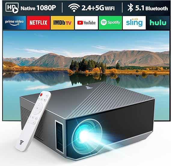 Projector with Wifi and Bluetooth, ZDK 16000 Lumen Native 1080P Full HD Outdoor Indoor Portable M... | Amazon (US)